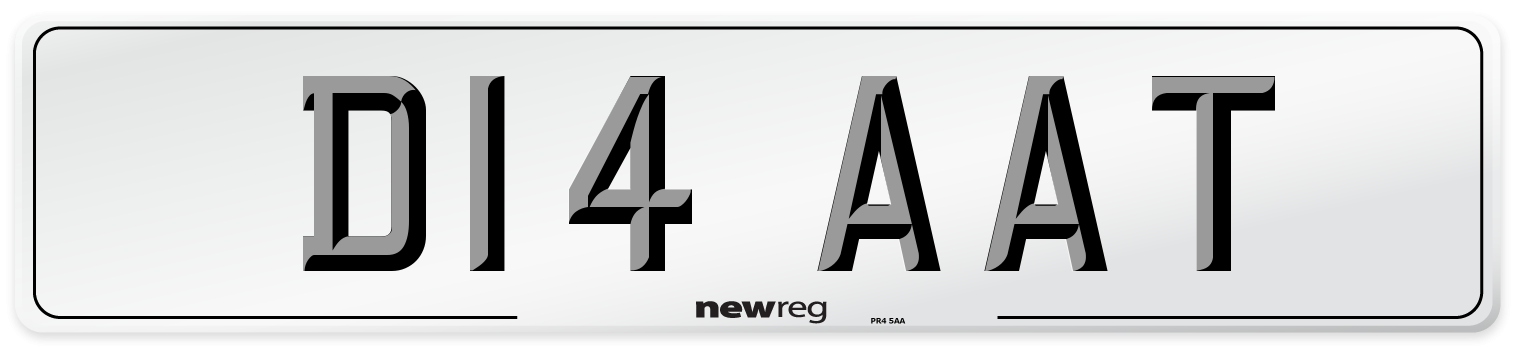 D14 AAT Number Plate from New Reg